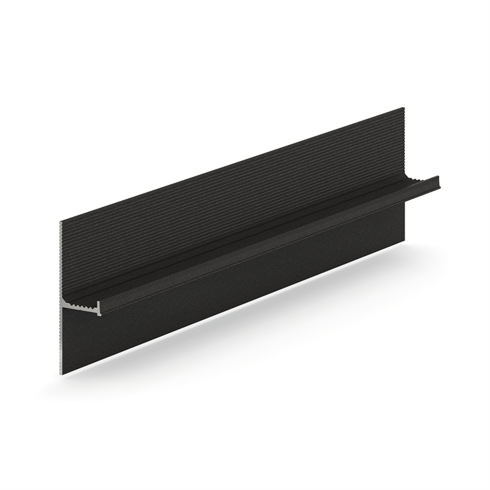 Теневой плинтус LACONISTIQ REGULAR 45 Чёрный МУАР RAL9005 (15х45х3000мм) зазор 19мм. 31-31-300 - фото 4845