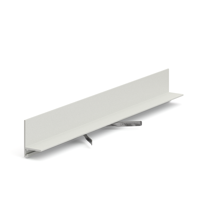 Микроплинтус LACONISTIQ Micro-L угловой Белый муар RAL9016  (25,8х16,2х5х2450мм) 7 зажимов в комплекте 17-32-245