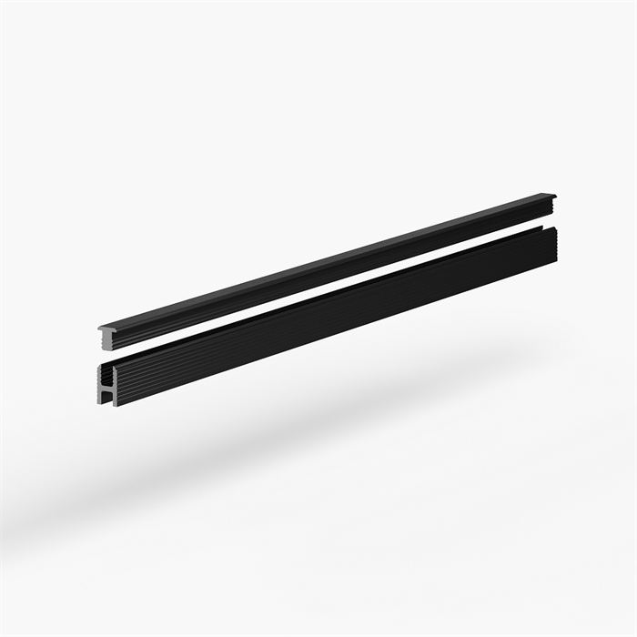 Теневая рейка LACONISTIQ DUAL mini, под обои, панели и керамог. Чёрная анодированная (6х10х3000мм. зазор 3.5мм) вставка FLEX в комплекте 28-11-300