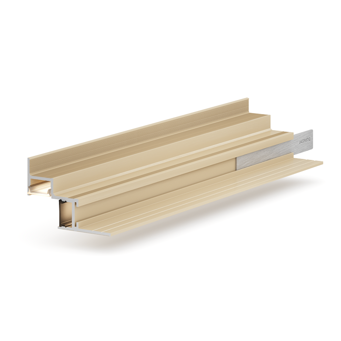 Теневая рейка LACONISTIQ Multilevel DUAL (разноуровневая) Св. золото анодированная (46,7*31*3000мм.) под подсветку 30-15-300