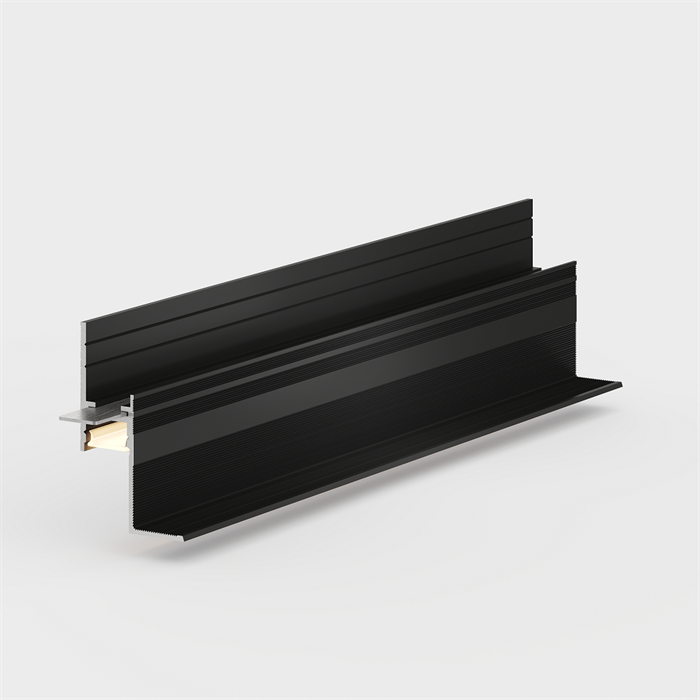 Теневая рейка LACONISTIQ Multilevel CLASSIC NEW (разноуровневая) Черный МУАР RAL9005 (46.5*28.7*3000мм.) под подсветку 27-31-300