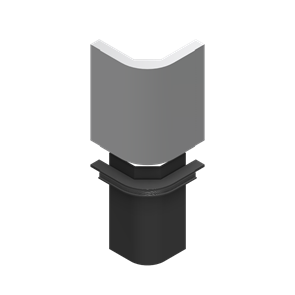 {{photo.Alt || photo.Description || 'Радиусный элемент внешний R32 (Полимерный) для скрытого плинтуса LACONISTIQ STRONG Черный муар (100.2х68х68мм)'}}